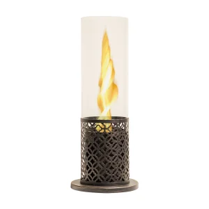 Cheminée bio de table au bioéthanol TOLOSA Noir Or D20 x H49,5 interne externe