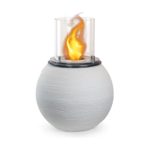 Brasero de jardin cheminée au bioéthanol pour intérieur et extérieur BOTTICELLI Blanc Perle d.40 x h54 Brasero de jardin cheminée au bioéthanol pour intérieur et extérieur BOTTICELLI Blanc Perle d.40 x h54