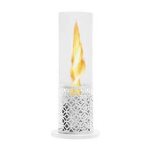 Cheminée bio de table au bioéthanol TOLOSA Blanc D20 x H49,5 interne externe
