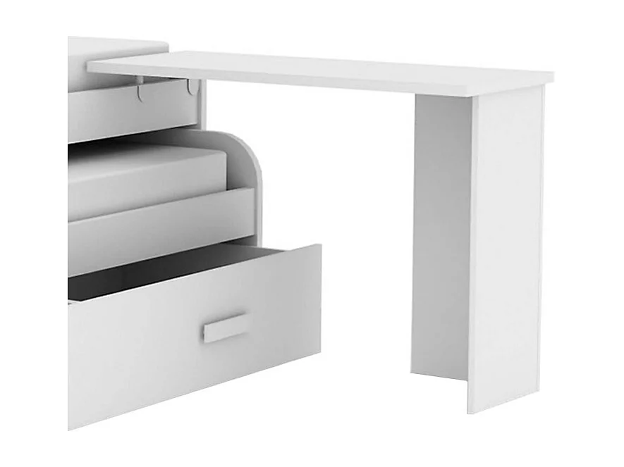 Bureau met steun spaanplaat wit 76,5x150x45cm