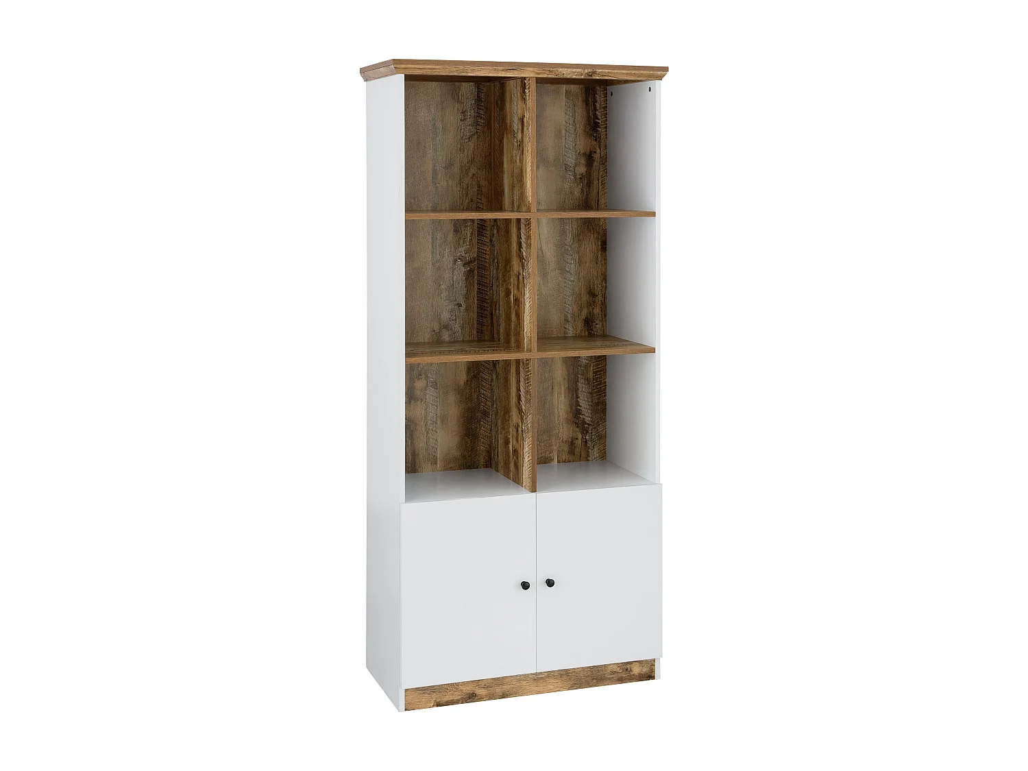 Castor Boekenkast 6 open Wit/eiken