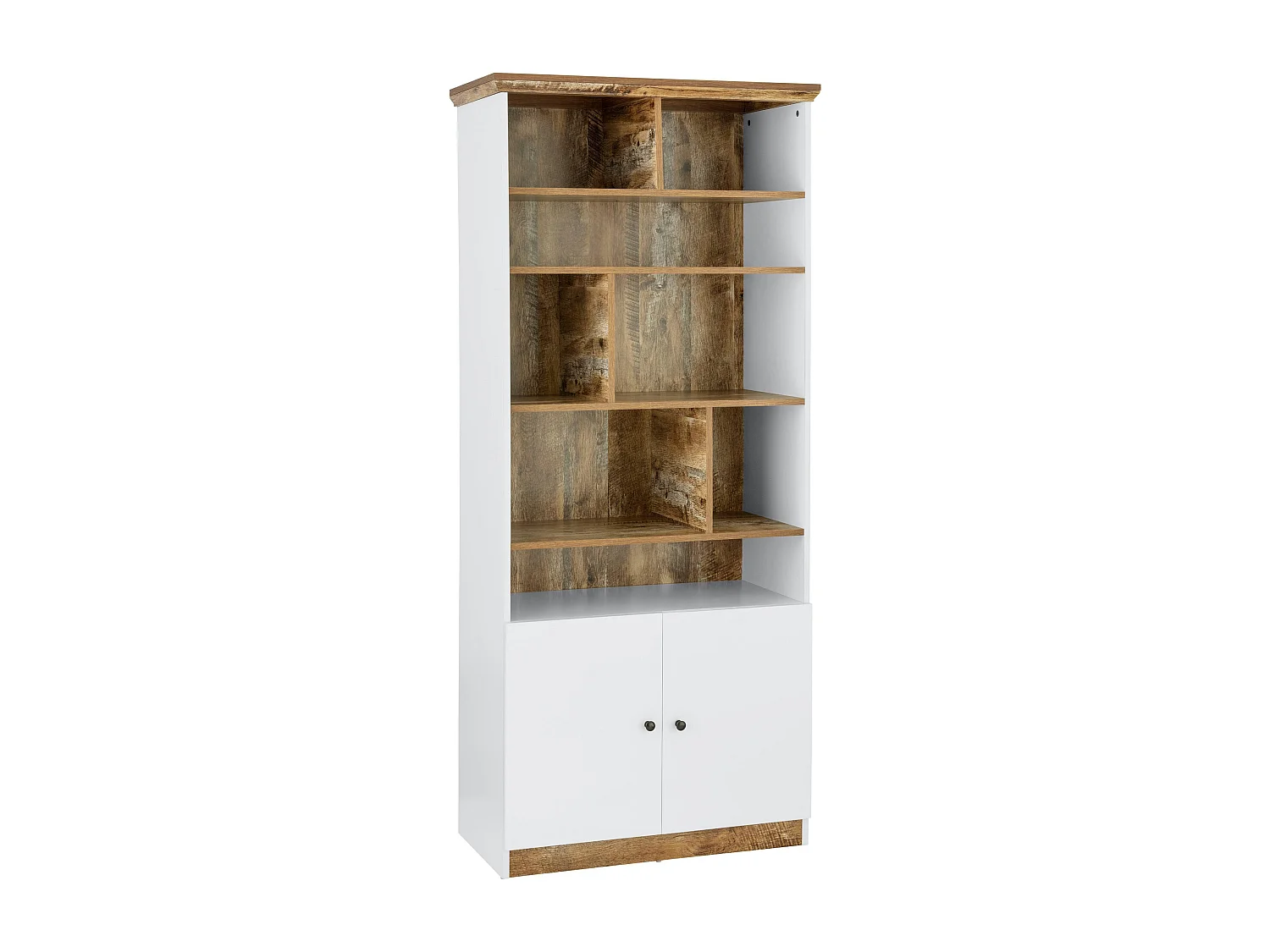 Castor Boekenkast 8 open Wit/eiken