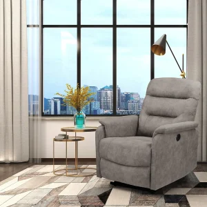 Coullon | Relaxfauteuil met elektrische functie in Microfiber grijs