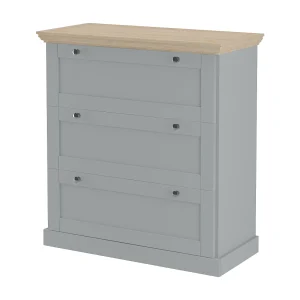 Commode 3 Laden Grijs Eiken Commode 3 Laden Grijs Eiken