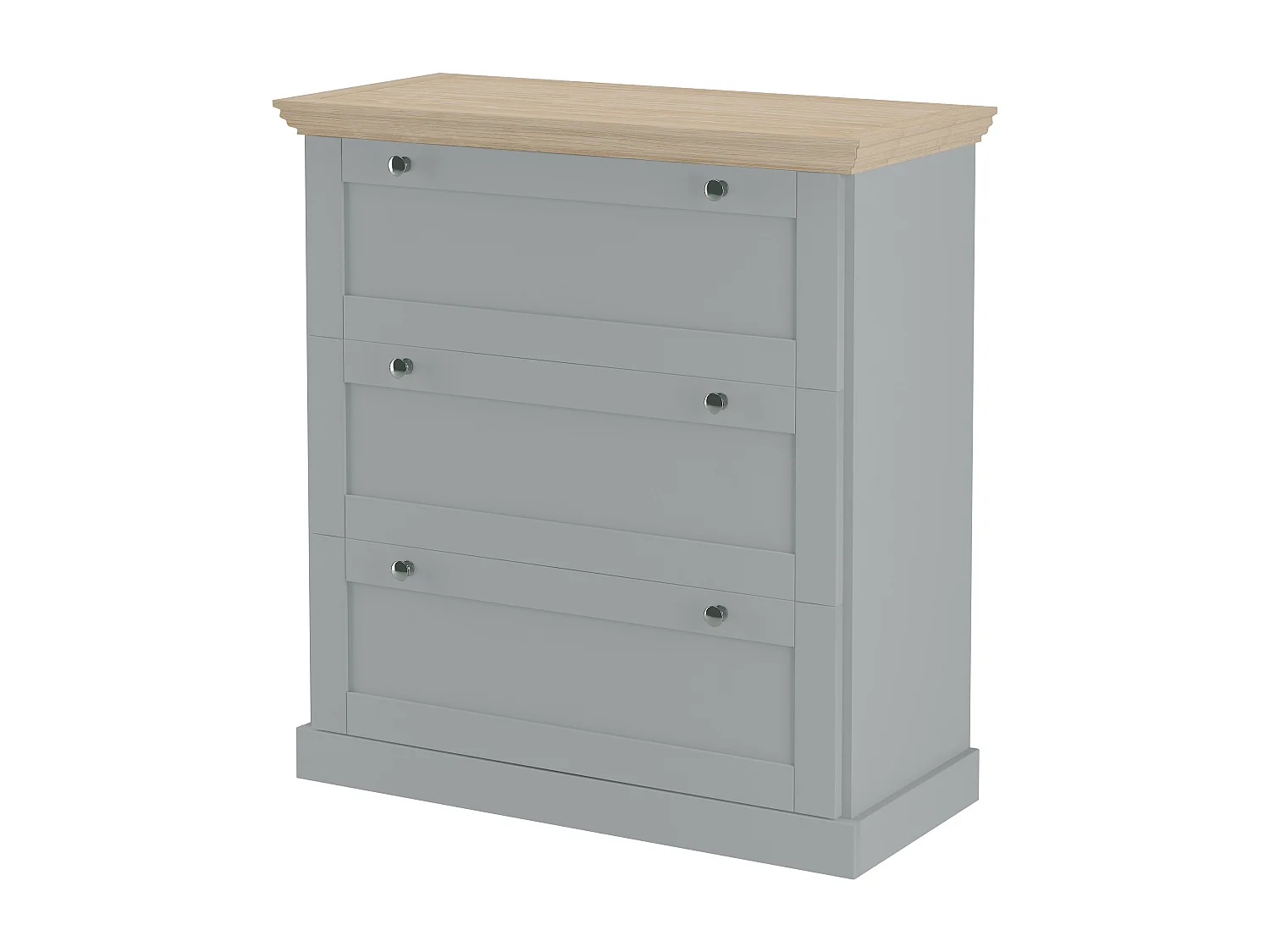 Commode 3 Laden Grijs Eiken