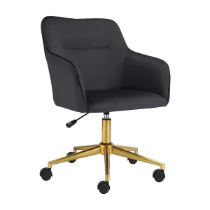 Caspar bureaustoel Grijs/Goud