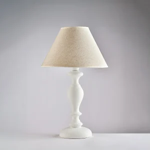 Cascina Lampe Shabby en bois blanc 1 lumière avec abat-jour dm.35 H.57 d.35 BL265-LM-BCO Cascina Lampe Shabby en bois blanc 1 lumière avec abat-jour dm.35 H.57 d.35 BL265-LM-BCO