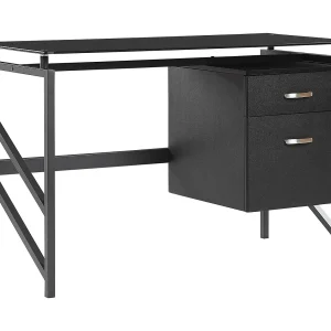 Bureau MORITON Zwart 117 cm 57 cm met opbergruimte