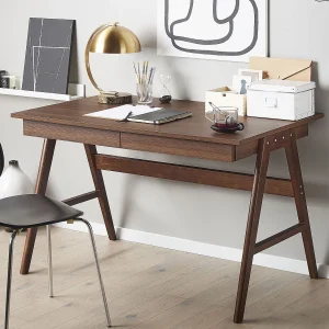 Bureau SHESLAY Donkerbruin 120 cm 70 cm met opbergruimte Bureau SHESLAY Donkerbruin 120 cm 70 cm met opbergruimte