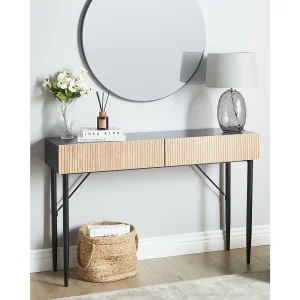Consoletafel BLYTHE Natuurlijk essenhout Zwart