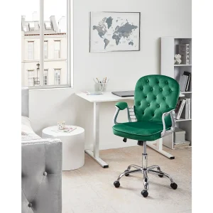 Bureaustoel Draaibaar PRINCESS Fluweel Groen Bureaustoel Draaibaar PRINCESS Fluweel Groen