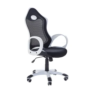Bureaustoel mesh zwart/wit iCHAIR