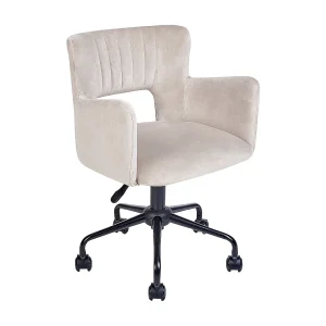 Bureaustoel fluweel taupe SANILAC