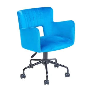 Bureaustoel fluweel blauw SANILAC Bureaustoel fluweel blauw SANILAC