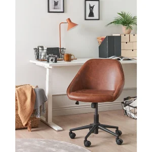 Bureaustoel Draaibaar BARDSDALE Kunstleer Bruin Bureaustoel Draaibaar BARDSDALE Kunstleer Bruin
