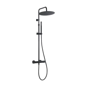 Delice II thermostatische douchekolom zwart met koud lichaam – Essebagno