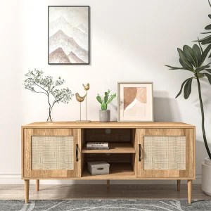 Buffet Artic van licht hout met deuren in rieten effect en vakken – Eigentijdse Stijl – 115 cm Buffet Artic van licht hout met deuren in rieten effect en vakken – Eigentijdse Stijl – 115 cm