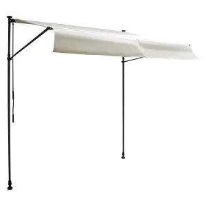 CHENE balkonluifel 2 × 1.2m – Beige doek en grijs frame CHENE balkonluifel 2 × 1.2m – Beige doek en grijs frame