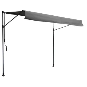 CHENE balkonluifel 3 × 1.2m – Antraciet doek en grijs frame CHENE balkonluifel 3 × 1.2m – Antraciet doek en grijs frame