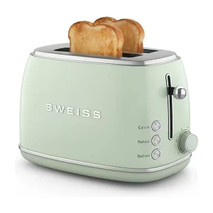 Broodrooster SWEISS GRS7 Vintage Groen 2 Sleuven 850W met Thermostaat 6 Niveaus en Ontdooifuncties Broodrooster SWEISS GRS7 Vintage Groen 2 Sleuven 850W met Thermostaat 6 Niveaus en Ontdooifuncties