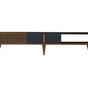 Design TV Meubel Hout en Antraciet 180 cm NOLA Hedendaags met Opbergruimte Design TV Meubel Hout en Antraciet 180 cm NOLA Hedendaags met Opbergruimte