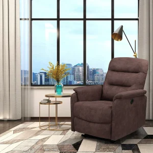 Coullon | Relaxfauteuil met elektrische functie in Microfiber Donkerbruin