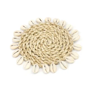 De Raffia Shell Onderzetter – Natuurlijk De Raffia Shell Onderzetter – Natuurlijk