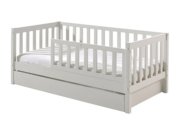 Cama Vipack Tod 70X140 com Estrado de Molas e Gaveta Branco PETITS-MEUBLES