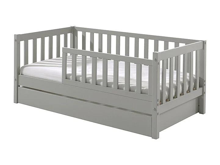 Cama Vipack Tod 70X140 Incluindo Estrado e Gaveta Cinzento PETITS-MEUBLES