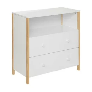 Commode 2 lades spaanplaat wit 85x80x40 cm Commode 2 lades spaanplaat wit 85x80x40 cm