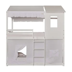 Dak voor Montessori stapelbed katoen wit 90x196cm Dak voor Montessori stapelbed katoen wit 90x196cm