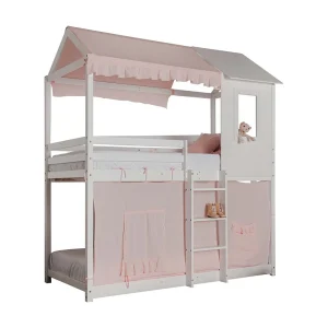 Dak voor Montessori stapelbed katoen roze 90x196cm Dak voor Montessori stapelbed katoen roze 90x196cm