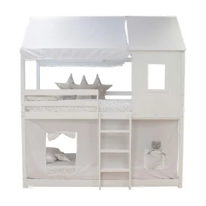 Dak voor Montessori stapelbed van wit katoen 167×133/196x90cm Dak voor Montessori stapelbed van wit katoen 167×133/196x90cm