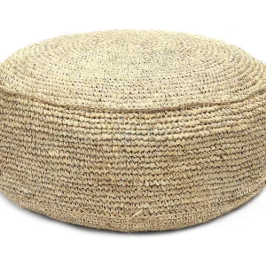 De Raffia Flores Poef – Naturel De Raffia Flores Poef – Naturel