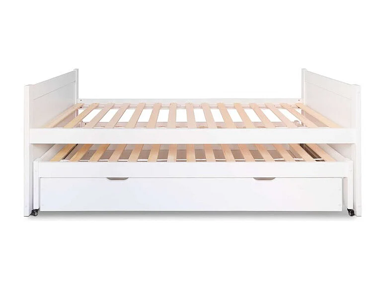 Compact uitschuifbed hout wit 90x200 cm