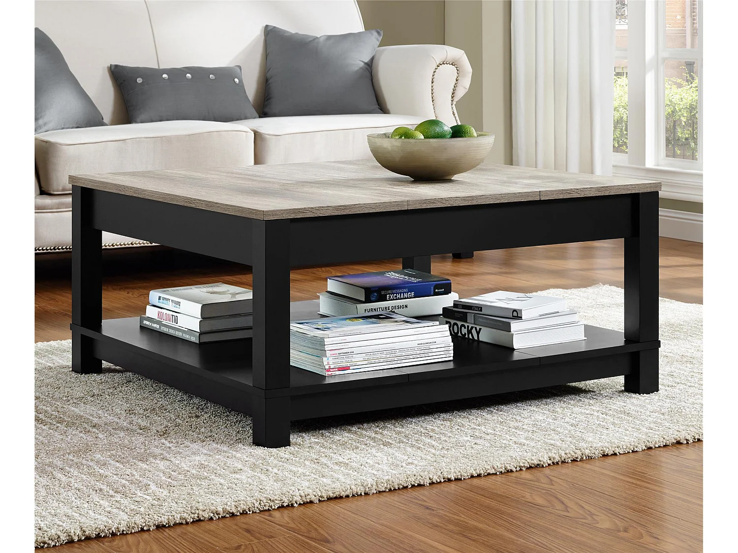 Carver | Salontafel in effet hout zwart