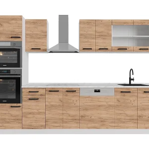 Complete keukeneenheid eik goud/wit 300x60x81.6 r-line Complete keukeneenheid eik goud/wit 300x60x81.6 r-line