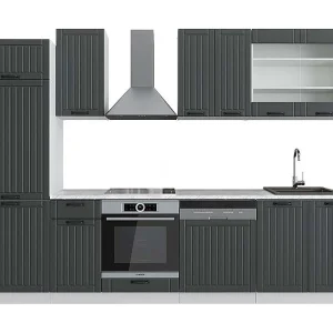 Complete keukeneenheid antraciet landhuis/wit 300x60x81.6 fame-line Complete keukeneenheid antraciet landhuis/wit 300x60x81.6 fame-line
