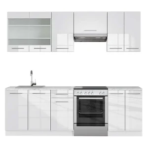Complete keukeneenheid wit hoogglans/wit 240x60x81.6 fame-line Complete keukeneenheid wit hoogglans/wit 240x60x81.6 fame-line
