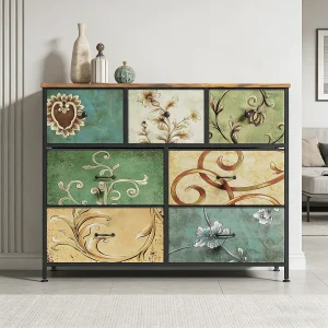 Commode met 7 lades, grote opbergkast met lades, tv-meubel met lades, voor kast, woonkamer, kinderkamer of hal