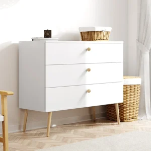 Commode NATURA 100 cm Mat Wit met 3 laden Commode NATURA 100 cm Mat Wit met 3 laden
