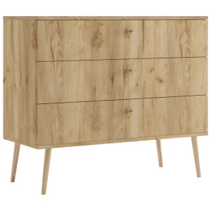 Commode NATURA 100 cm Eiken Craft Goud met 3 laden Commode NATURA 100 cm Eiken Craft Goud met 3 laden