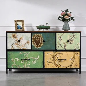 Commode met 5 lades, grote opbergkast/tv-meubel met lades, voor kast, woonkamer, kinderkamer of hal