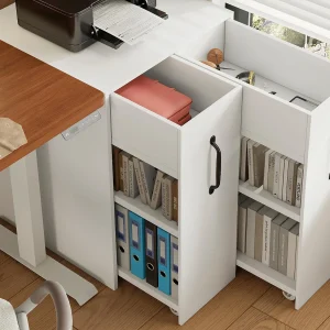 Documentenwagen 52x50x75 cm – met wieltjes – 2 lades – individuele uitschuifbare rails – wit Documentenwagen 52x50x75 cm – met wieltjes – 2 lades – individuele uitschuifbare rails – wit