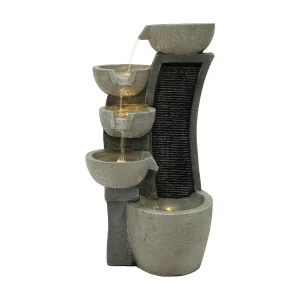 Cascade Buiten Waterornament Elektrisch Tuin Fontein LED Pomp Sleek Streams