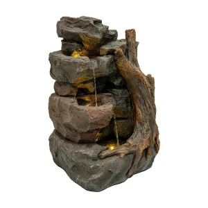 Cascade Buiten Waterornament Elektrisch Tuin Fontein LED Pomp Willow Springs