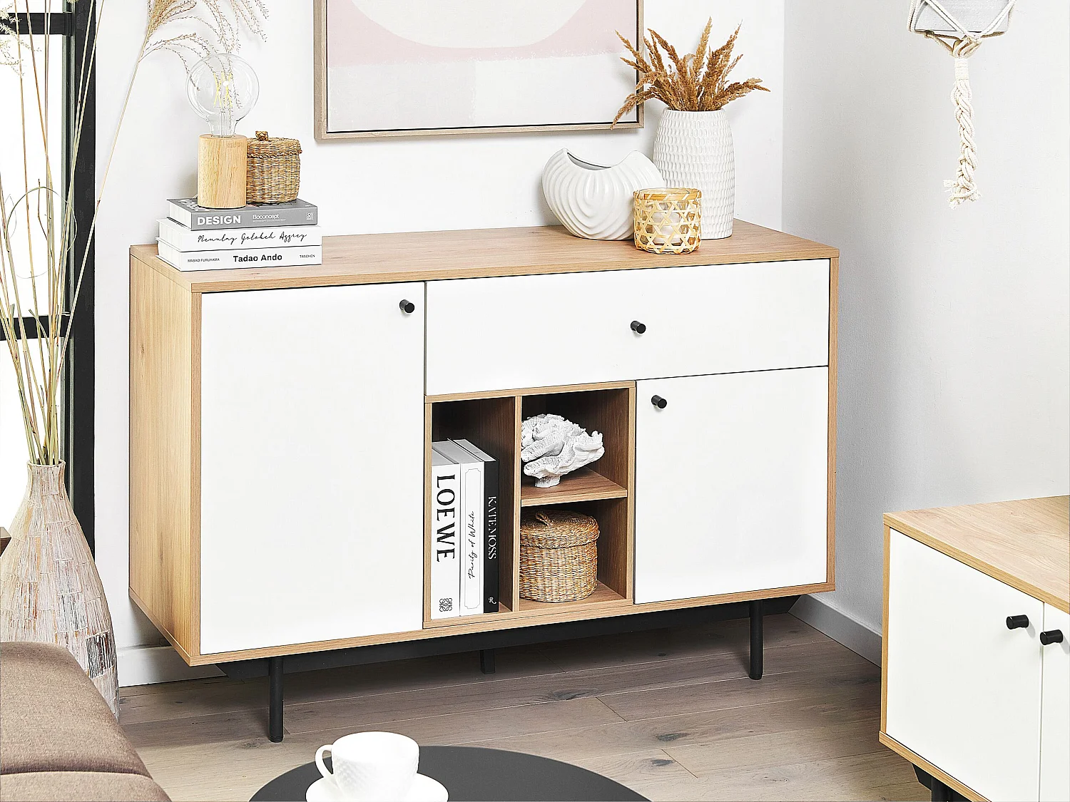 Dressoir met 2 deuren ITACA Bruin/wit