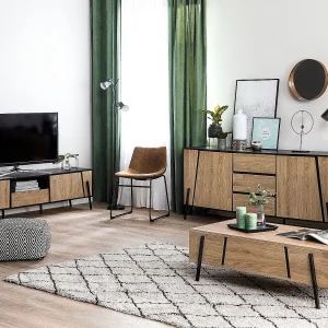 Dressoir met 2 deuren BLACKPOOL Bruin/zwart Dressoir met 2 deuren BLACKPOOL Bruin/zwart