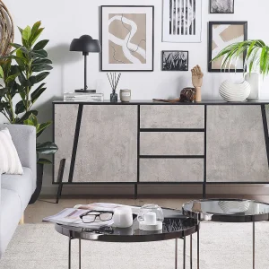 Dressoir met 2 deuren BLACKPOOL Grijs beton-effect Dressoir met 2 deuren BLACKPOOL Grijs beton-effect