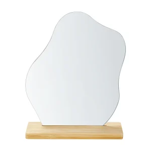 Decoratieve spiegel licht hout 22 x 19 cm LOZERE